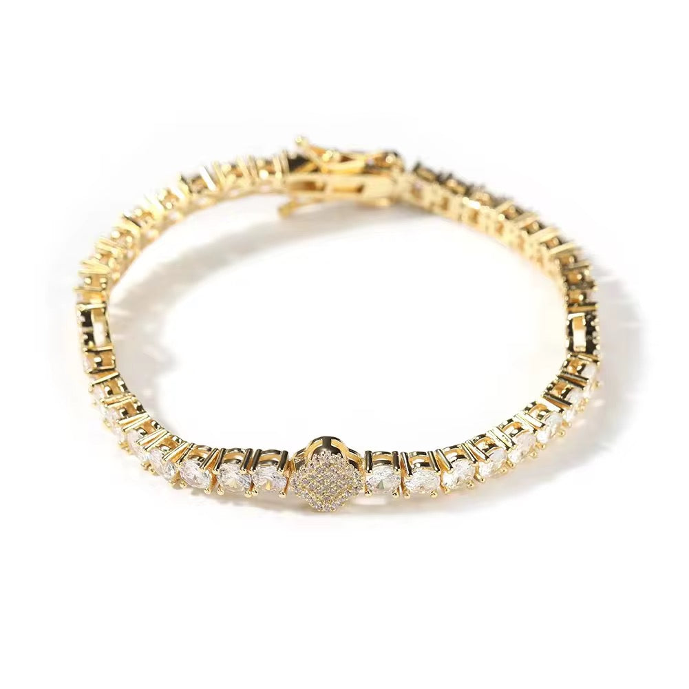 Gold Clover Tennis Bracelet