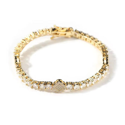 Gold Clover Tennis Bracelet