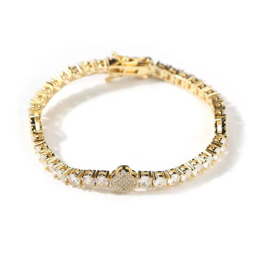 Gold Clover Tennis Bracelet